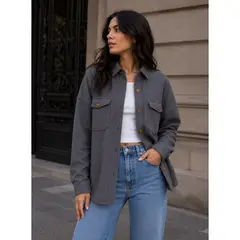 PANAMA JACK - Sobre camisa Mujer Overshirt Casual Gris