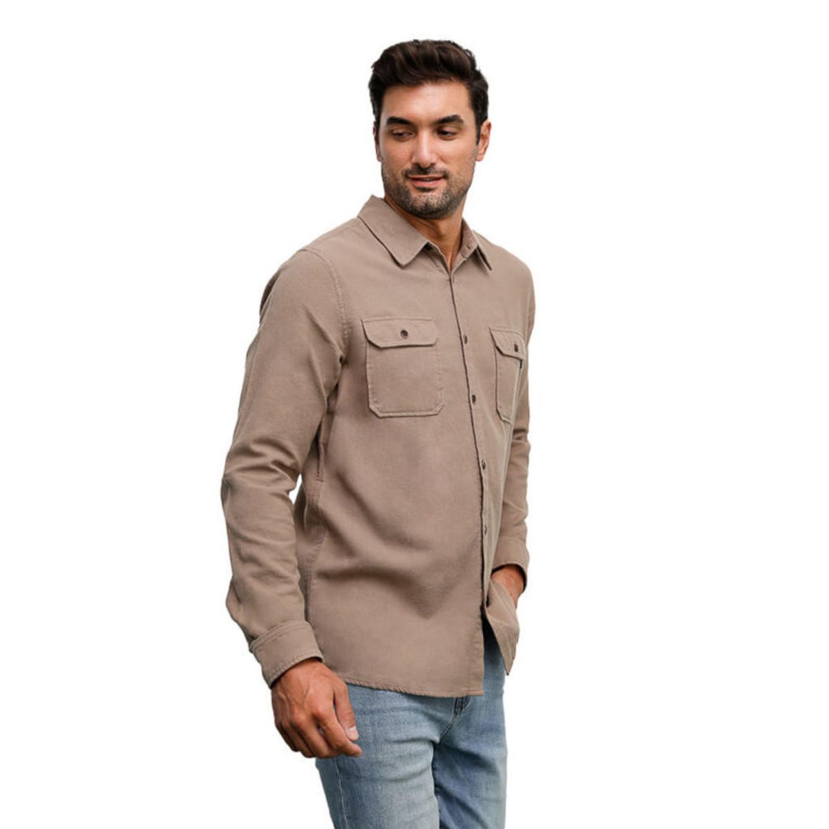 PANAMA JACK - Camisa Hombre Algodón afranelado cotelé Beige Panama Jack