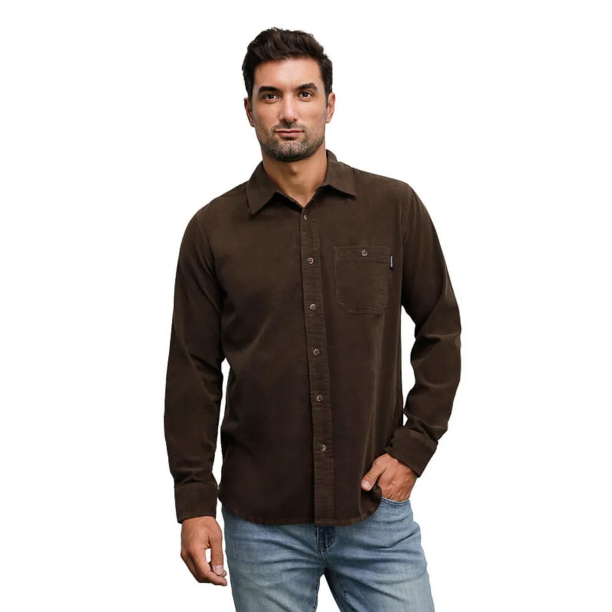 PANAMA JACK - Camisa Hombre Cotelé Marrón Panama Jack