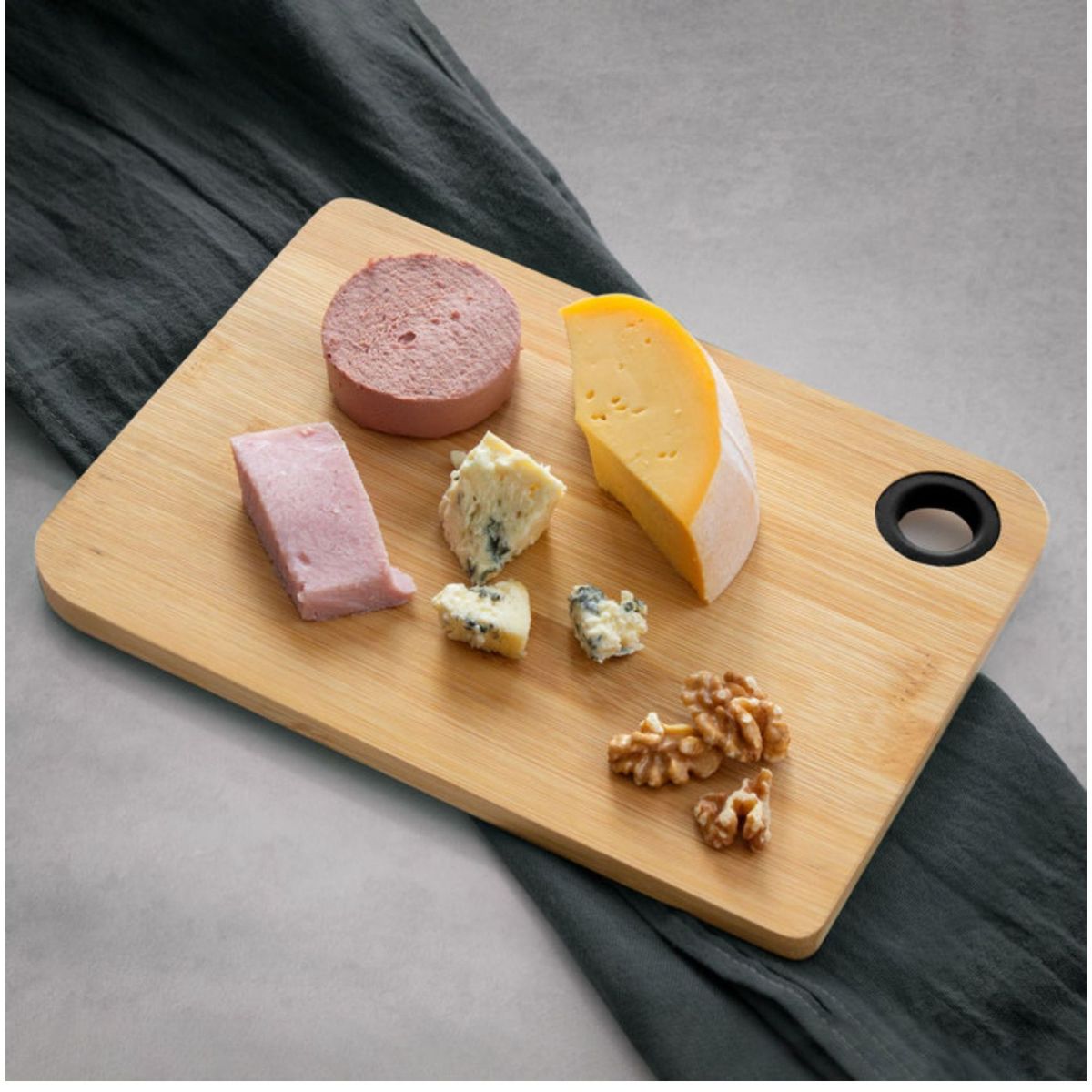 GENERICO - Tabla De Picoteo Quesos Aperitivo Madera Bambú 25cm - Gouda