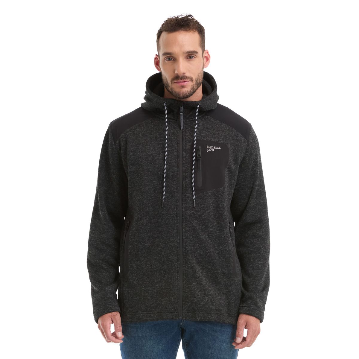 PANAMA JACK - Polerón Hombre Tejido Polar Negro Panama Jack
