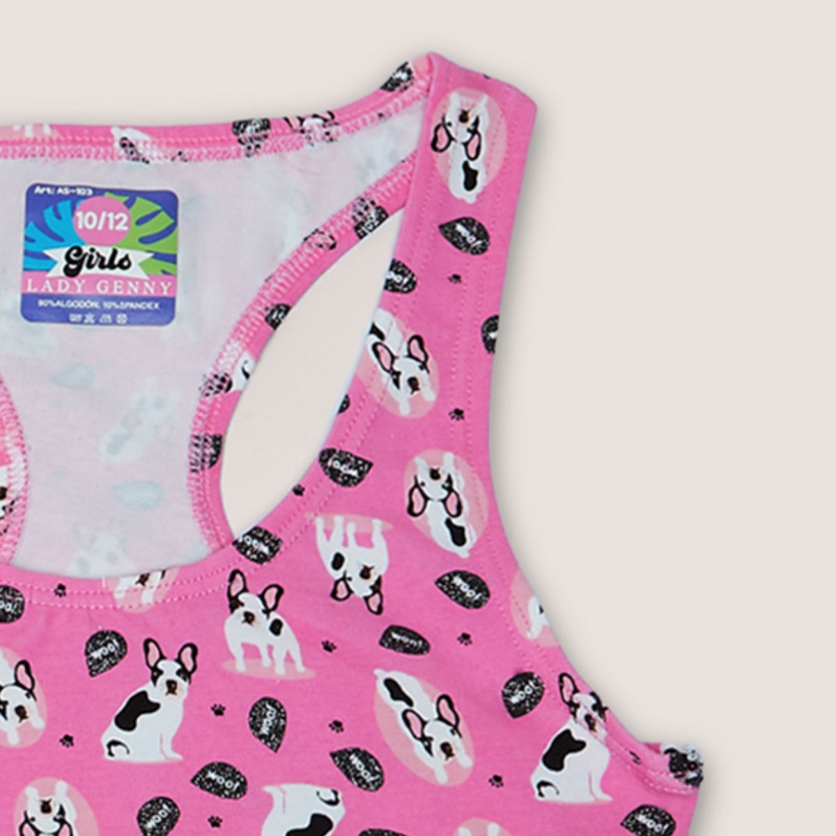 LADY GENNY - Top De Algodón Estampado Con Encaje