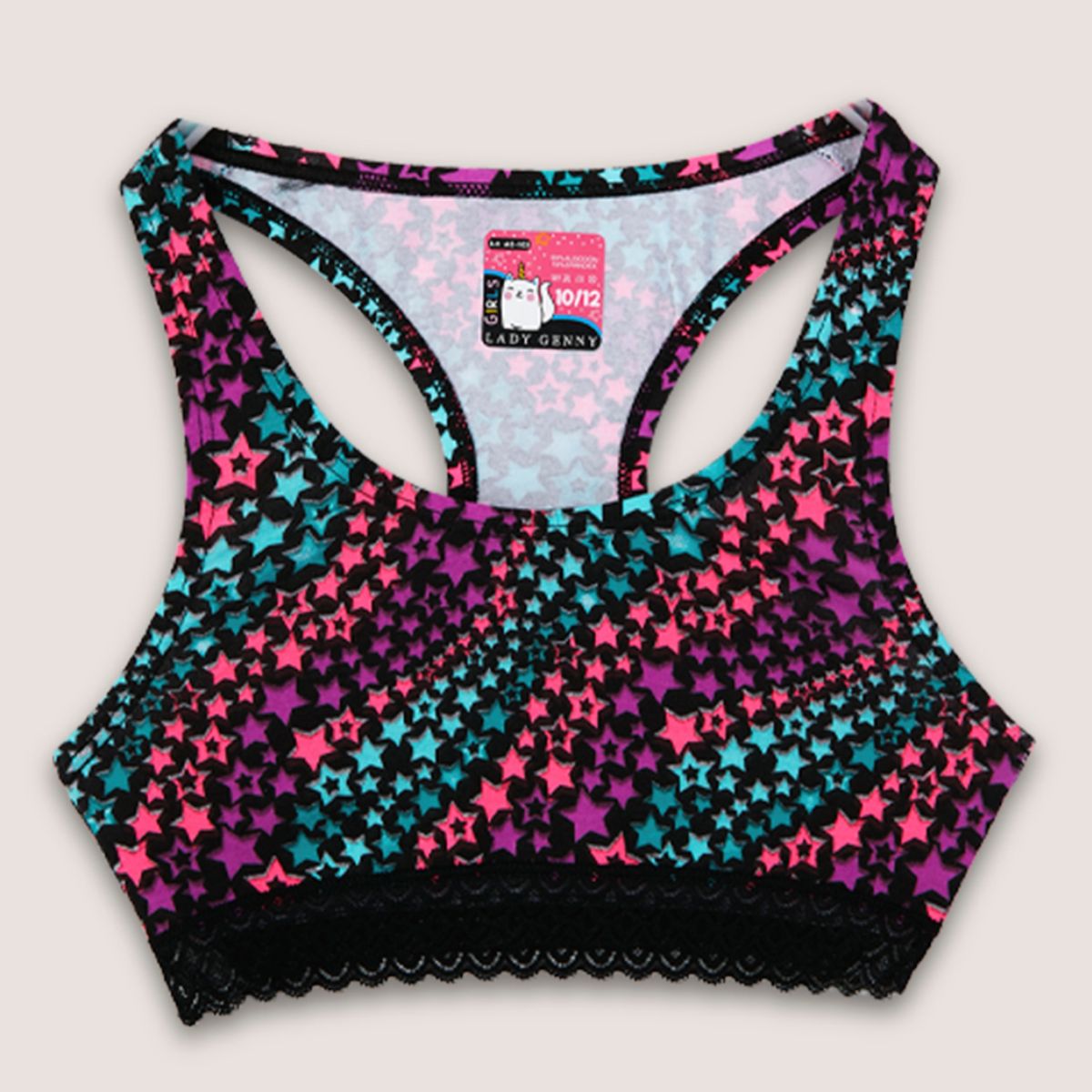 LADY GENNY - Top De Algodón Estampado Con Encaje