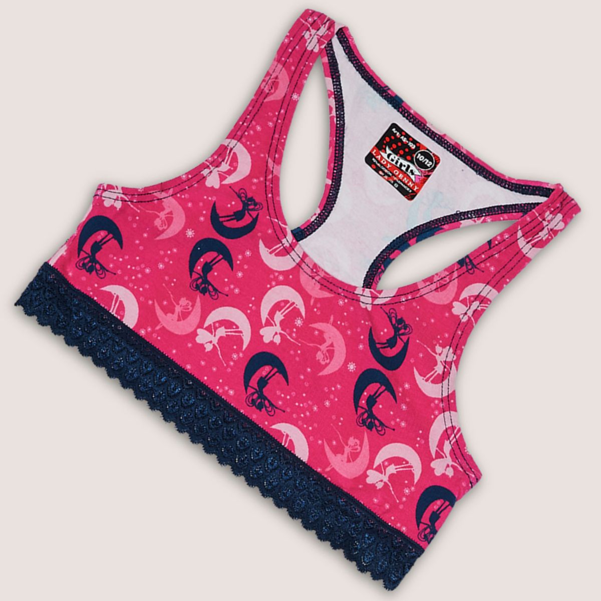 LADY GENNY - Top De Algodón Estampado Con Encaje