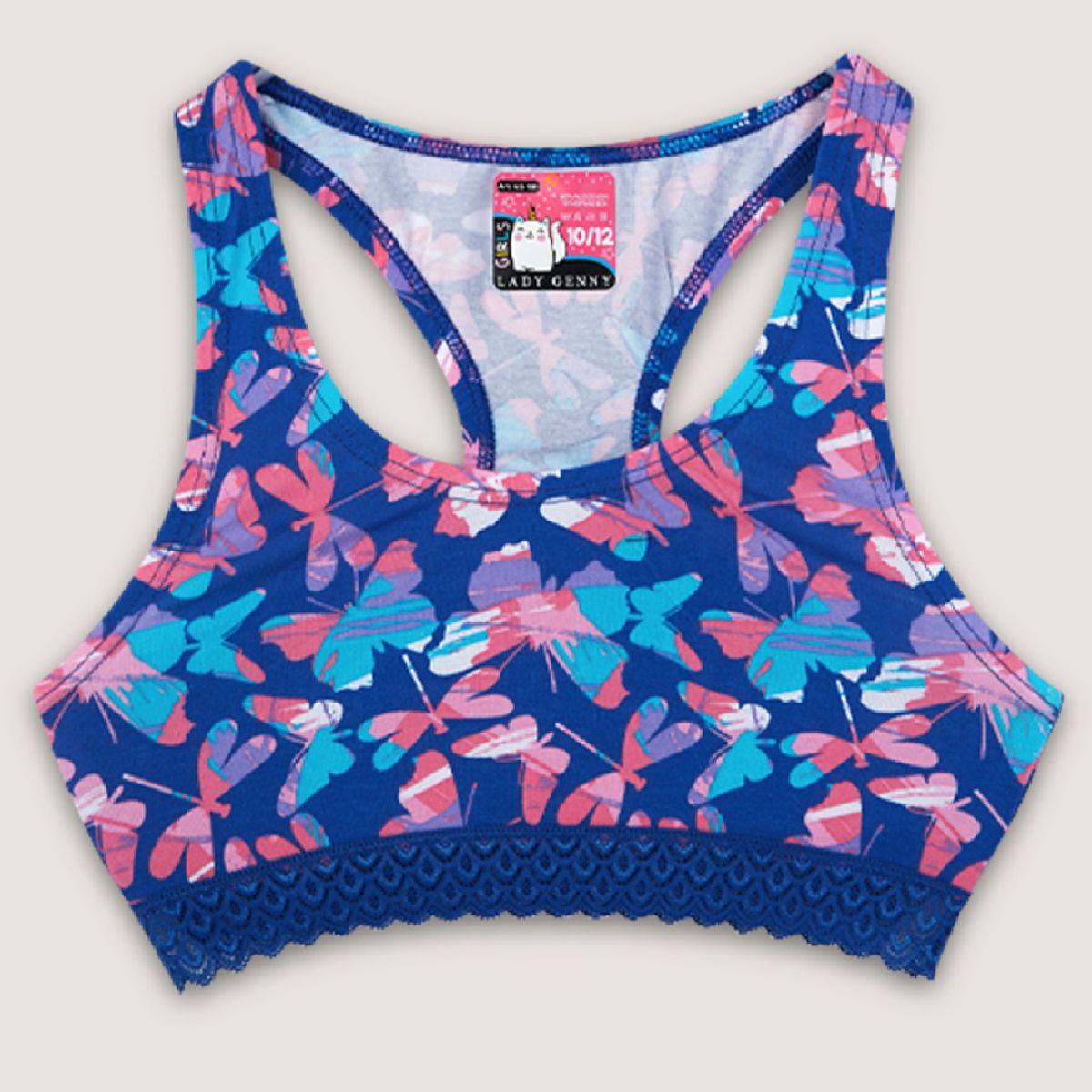 LADY GENNY - Top De Algodón Estampado Con Encaje