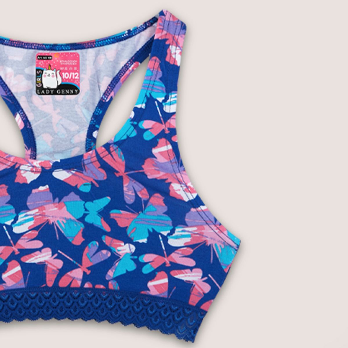 LADY GENNY - Top De Algodón Estampado Con Encaje