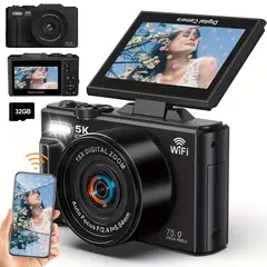 SHOOT - Cámara 5K Digital Fotografíca 75MP con Pantalla Giratoria - Innedd