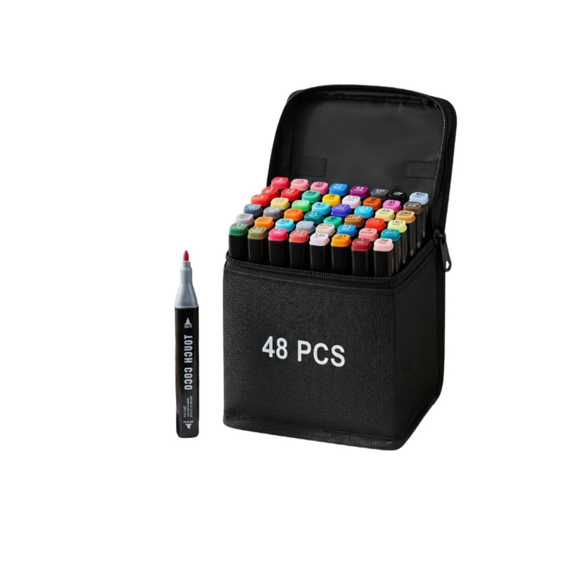GENERICO - Set de 48 Marcadores Doble Punta Profesional - Rotuladores Artísticos a Base de Alcohol con Estuche
