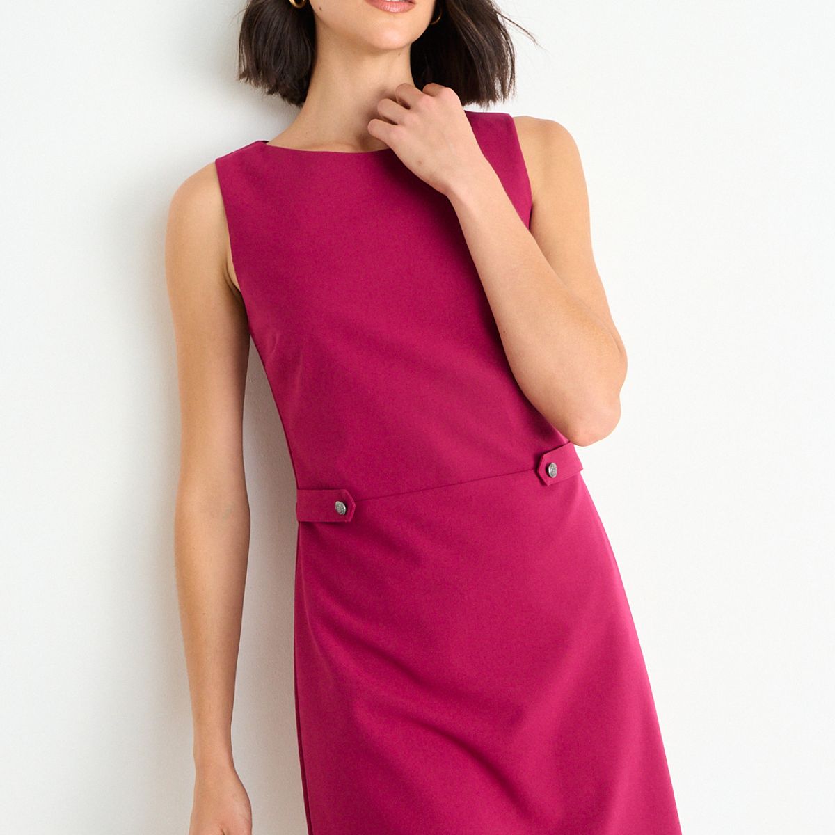 ASH - Vestido Corto Liso Mujer Burdeo Ash
