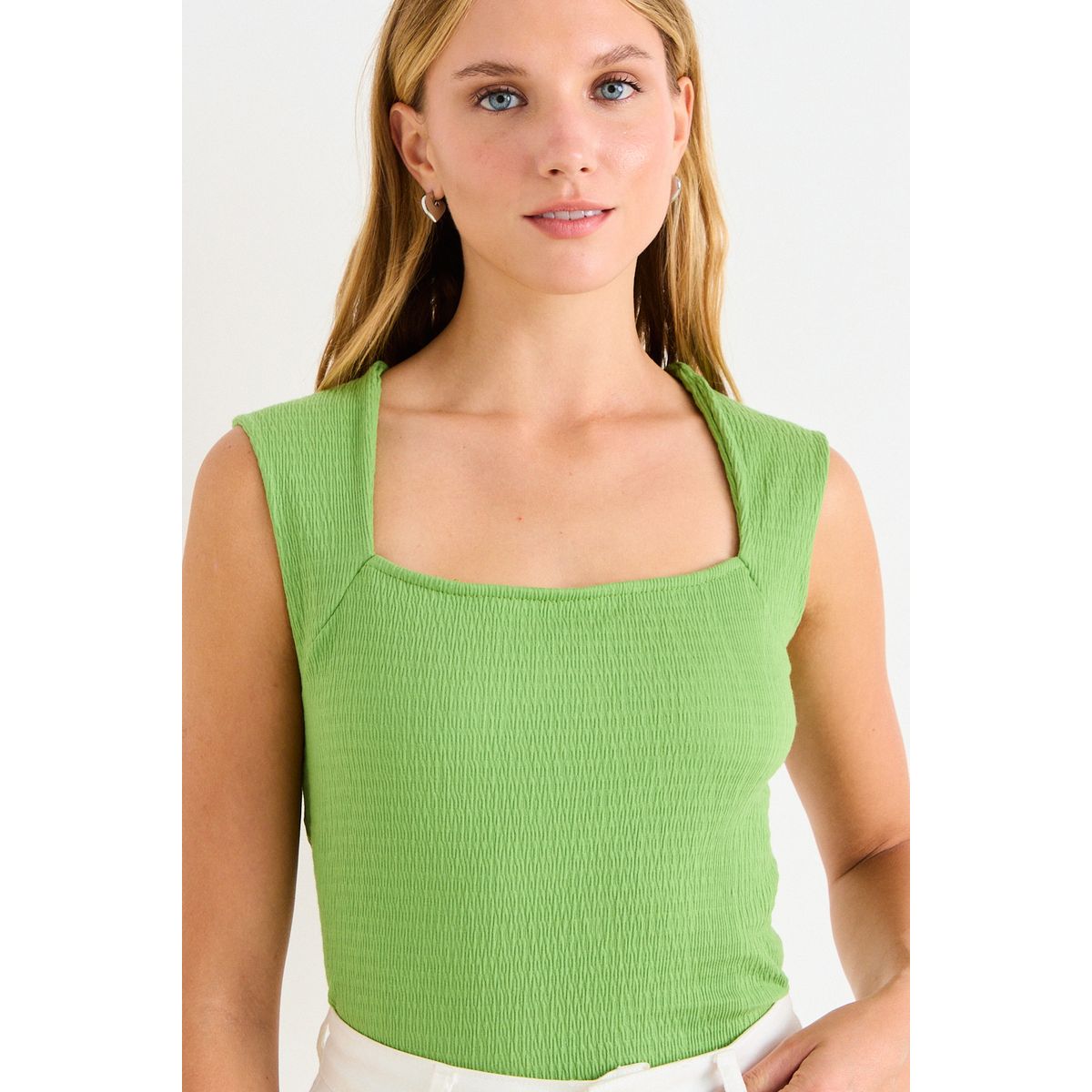 ASH - Polera Lisa Mujer Verde Lima Ash