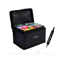 GENERICO - Set De 120 Rotuladores Marcadores Plumones Doble Punta