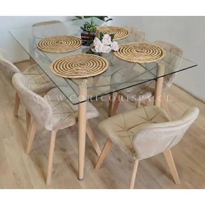 Imagen 2 del producto Mesa Crox 140x80cms + 6 Sillas Mariposa Velvet