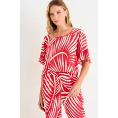 ASH - Polera Manga Corta Fantasia Mujer Rojo