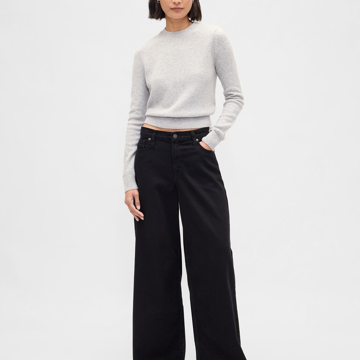GAP - Sweater Mujer Cashsoft Gris Gap