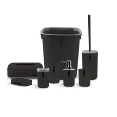 GENERICO - Set Juego De Baño 8 Piezas Accesorios Elegante para Decorar el baño Negro
