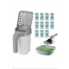 GENERICO - Pala Recogedora De Arena Para Gato Con Contenedor + Bolsas