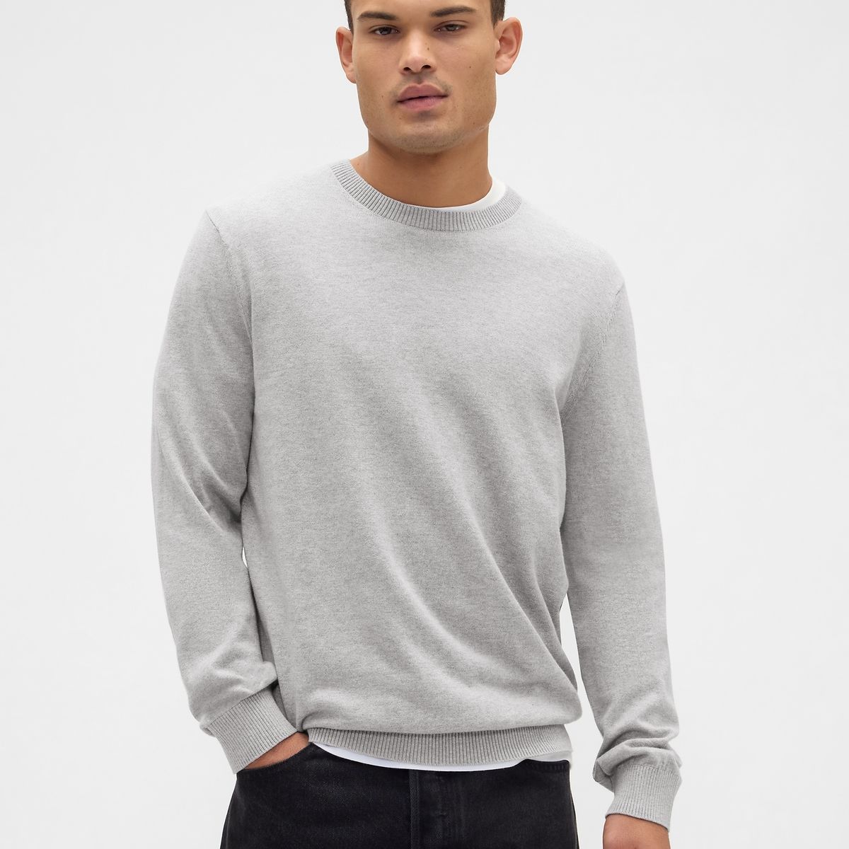 GAP - Sweater Hombre Crew Gris Gap