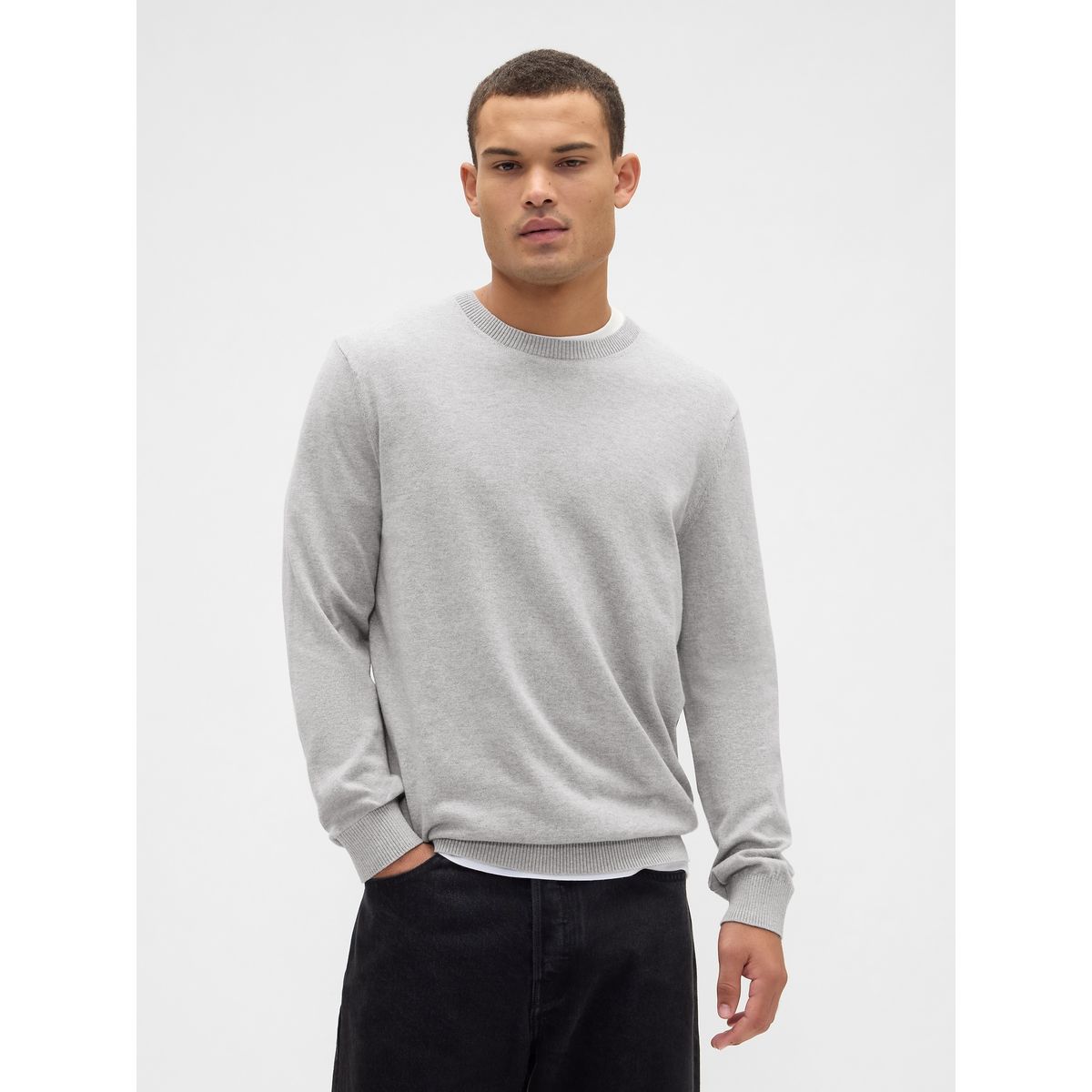 GAP - Sweater Hombre Crew Gris Gap