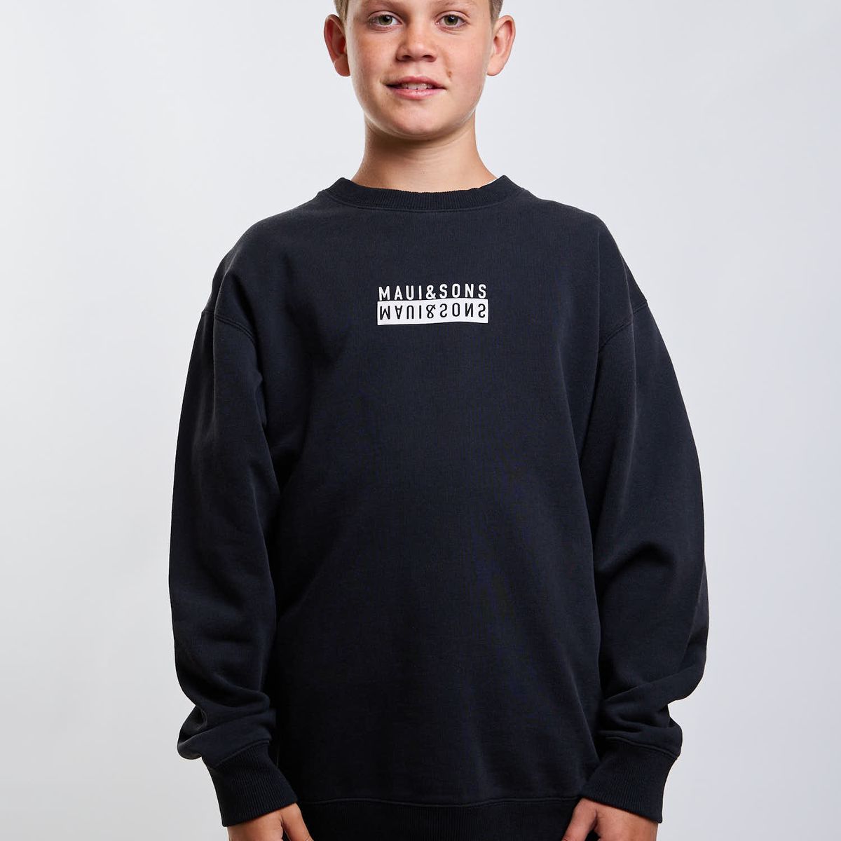 MAUI AND SONS - Poleron CR Roamer Negro Infantil Maui And Sons