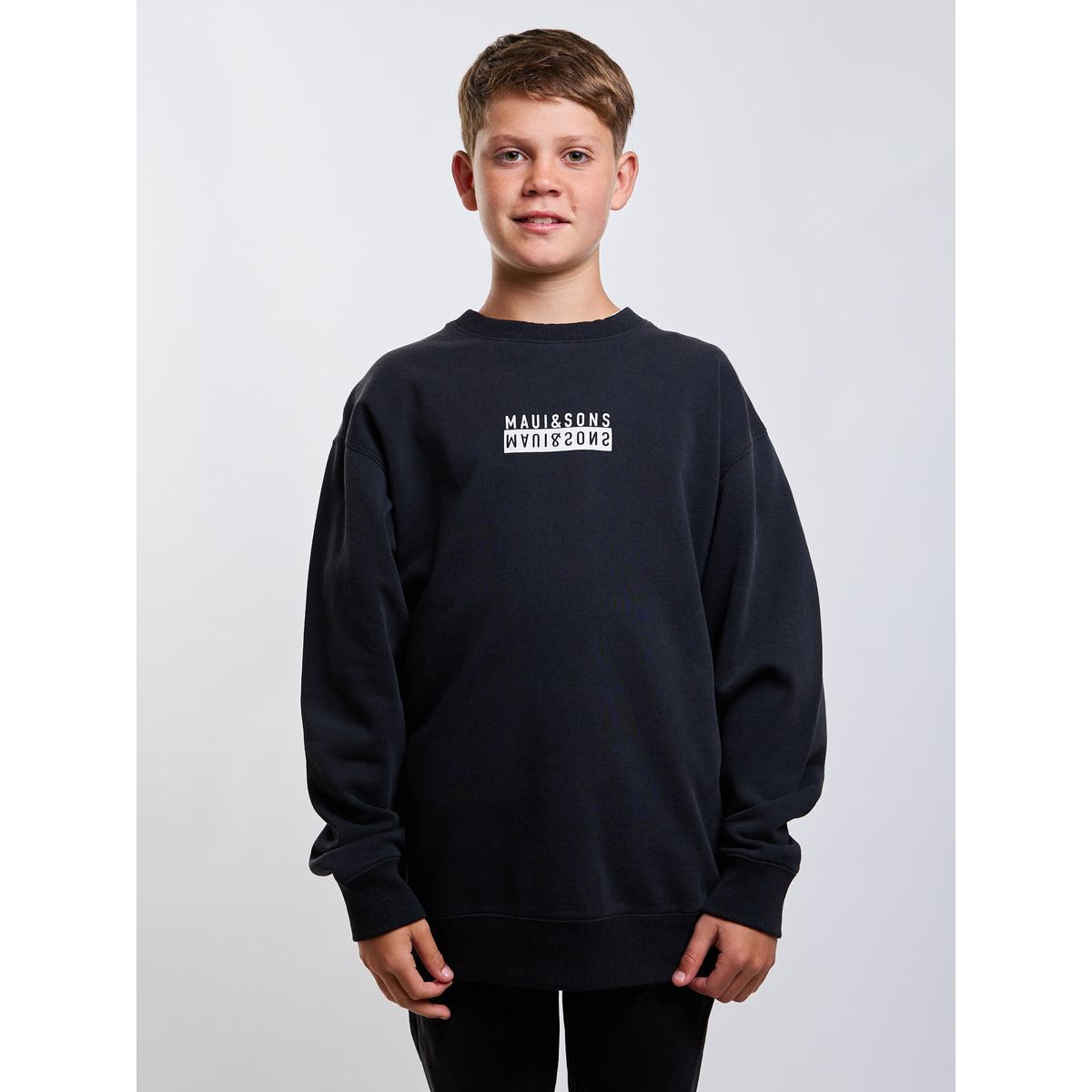 MAUI AND SONS - Poleron CR Roamer Negro Infantil Maui And Sons