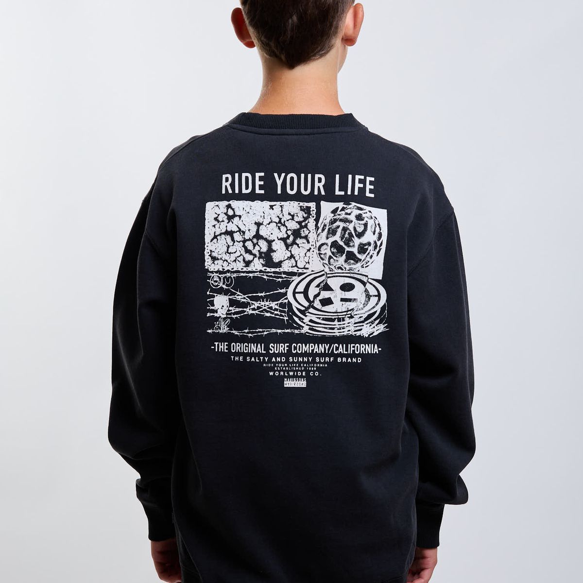 MAUI AND SONS - Poleron CR Roamer Negro Infantil Maui And Sons