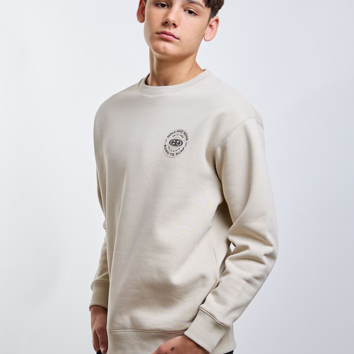 MAUI AND SONS - Poleron CR Crew Born Beige Infantil Maui And Sons