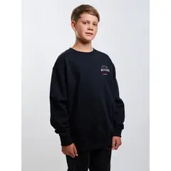 MAUI AND SONS - Poleron CR Crew Surf Negro Infantil