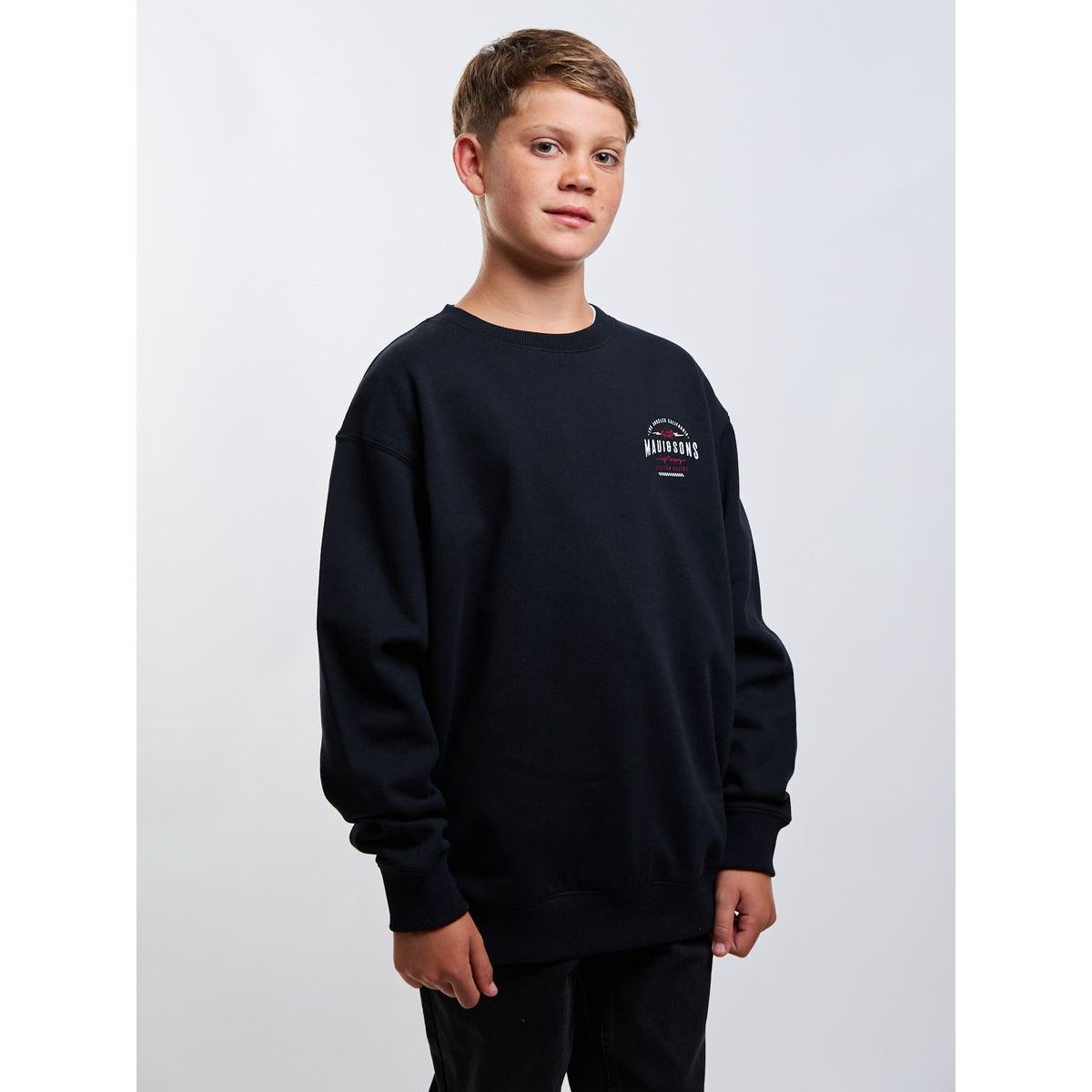 MAUI AND SONS - Poleron CR Crew Surf Negro Infantil Maui And Sons