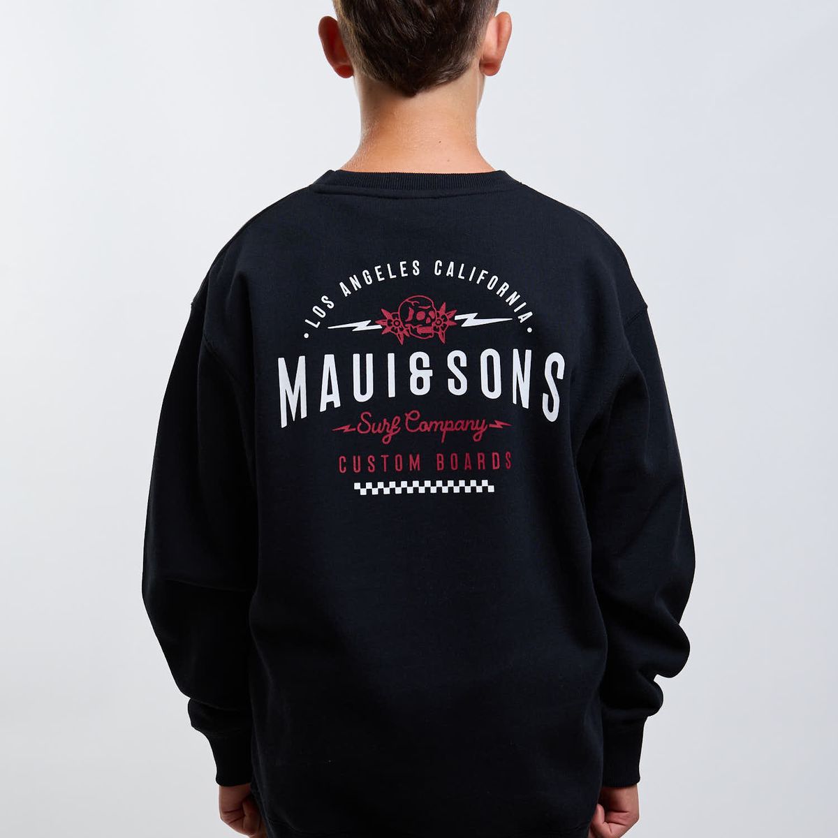 MAUI AND SONS - Poleron CR Crew Surf Negro Infantil Maui And Sons