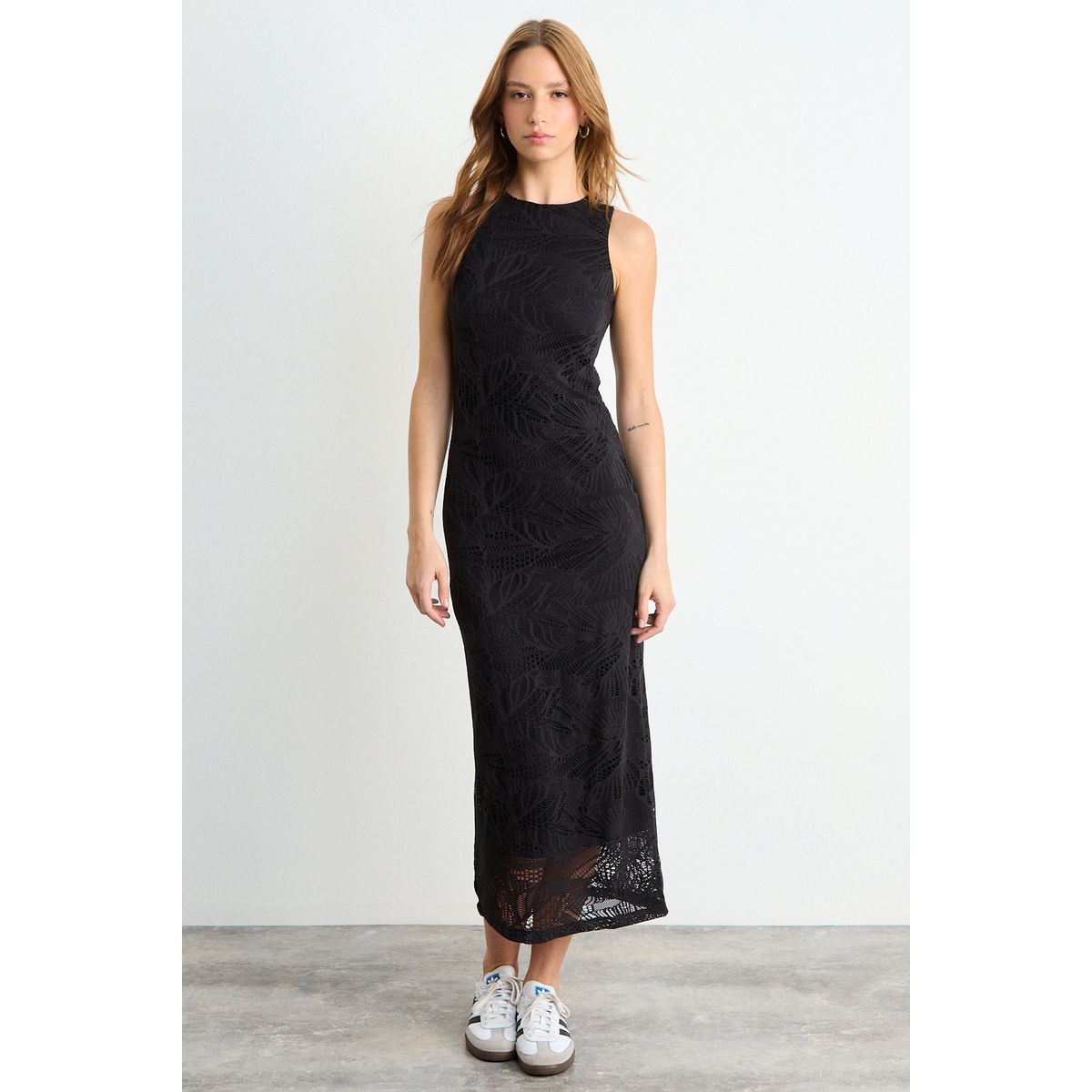 IO - Vestido Liso Largo Mujer Negro Io