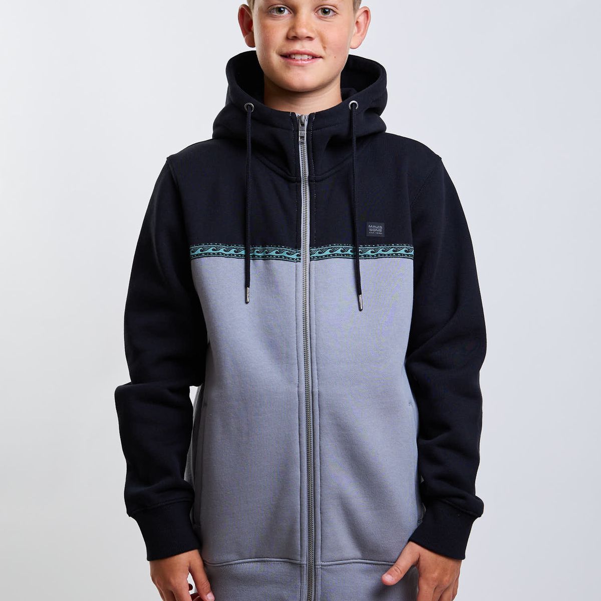 MAUI AND SONS - Poleron FZ Tempest Negro Infantil Maui And Sons
