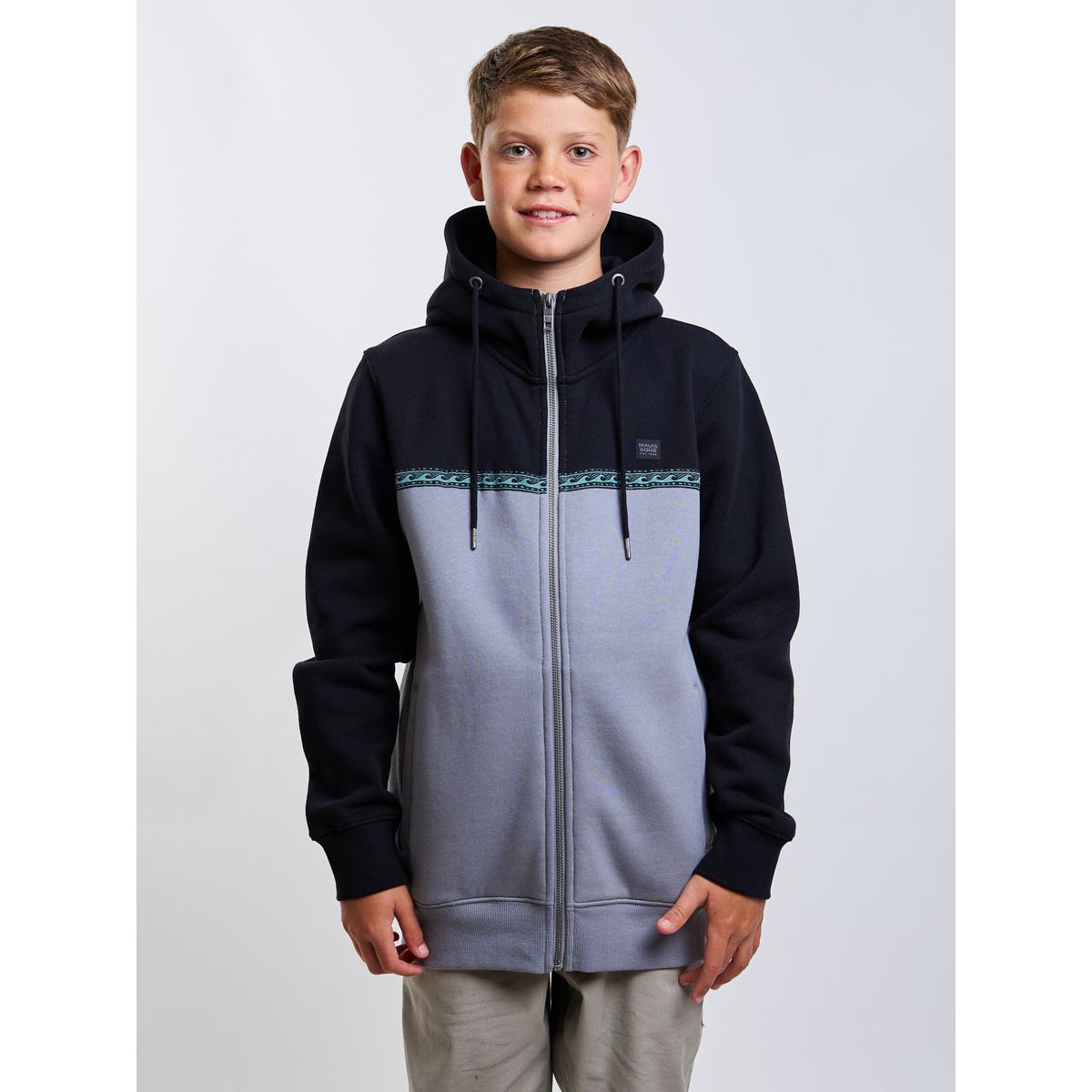 MAUI AND SONS - Poleron FZ Tempest Negro Infantil Maui And Sons