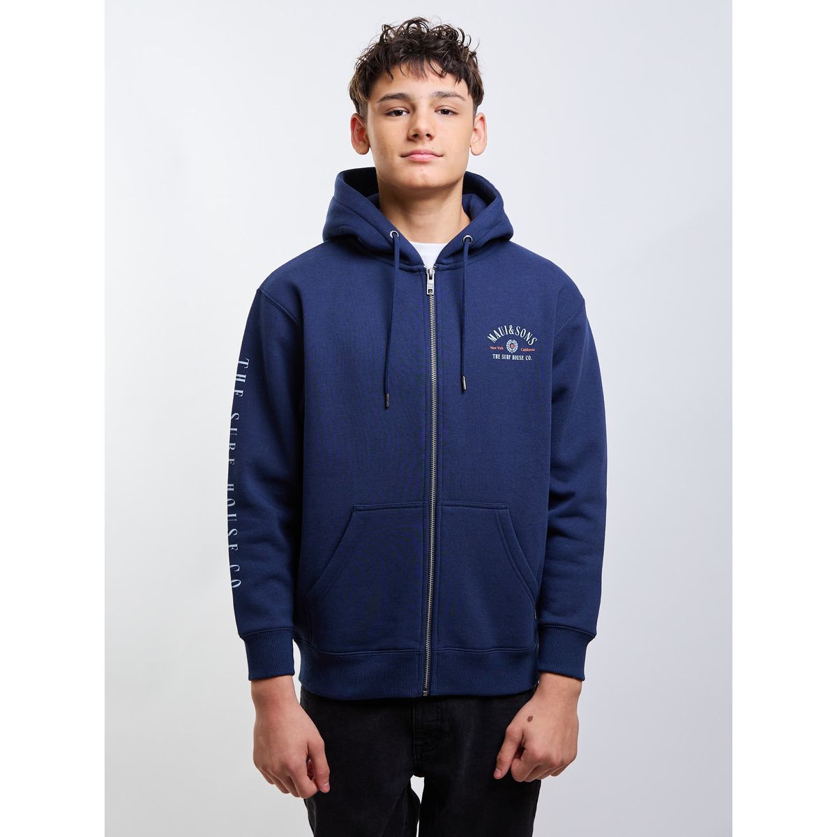 MAUI AND SONS - Poleron FZ Wildshore Azul Infantil Maui And Sons