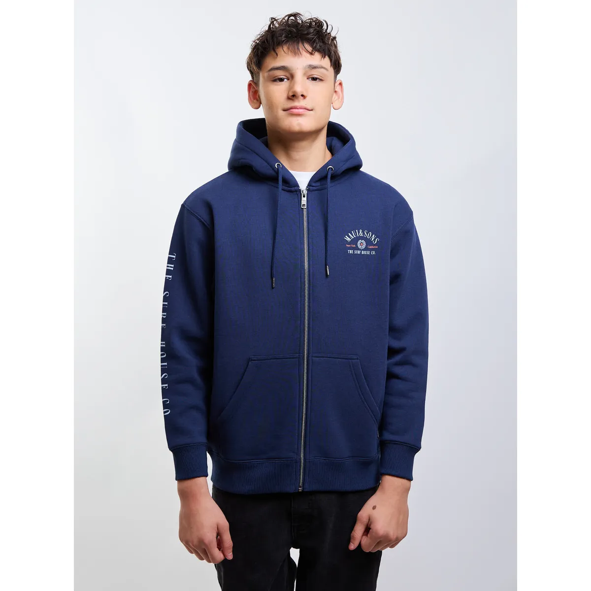 MAUI AND SONS - Poleron FZ Wildshore Azul Infantil Maui And Sons