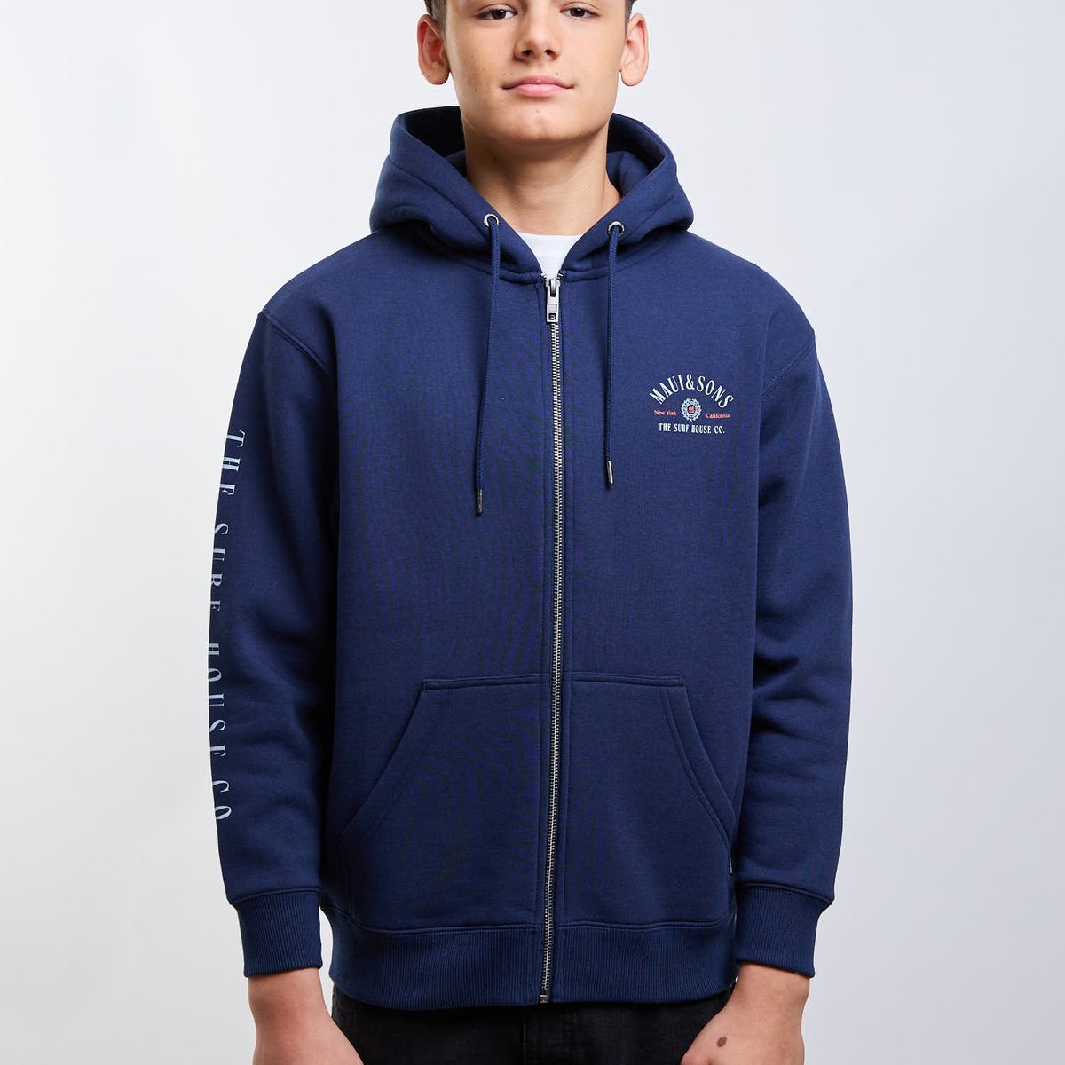 MAUI AND SONS - Poleron FZ Wildshore Azul Infantil Maui And Sons