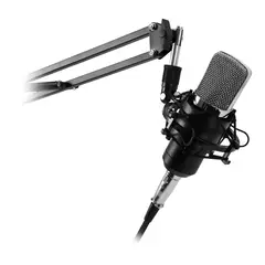 PHILCO - Micrófono de Estudio USB Condensador Azul para Streaming Grabación y Gamer