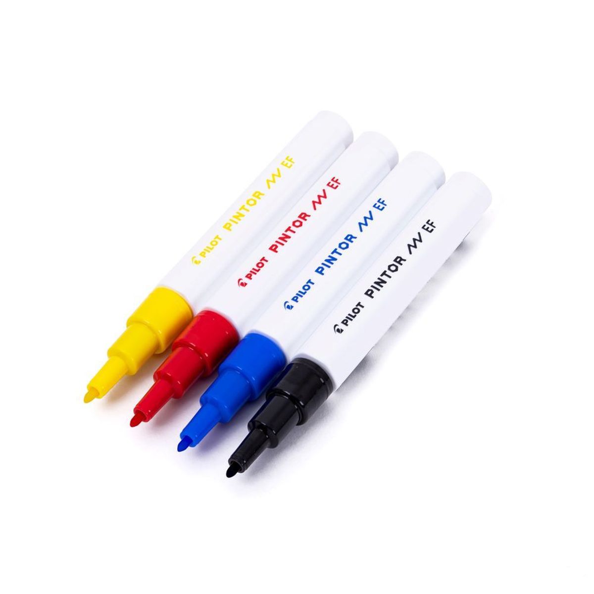 PILOT - Pintor Set Negro, Rojo, Azul, Amarillo Punta Extra Fina 4 un.
