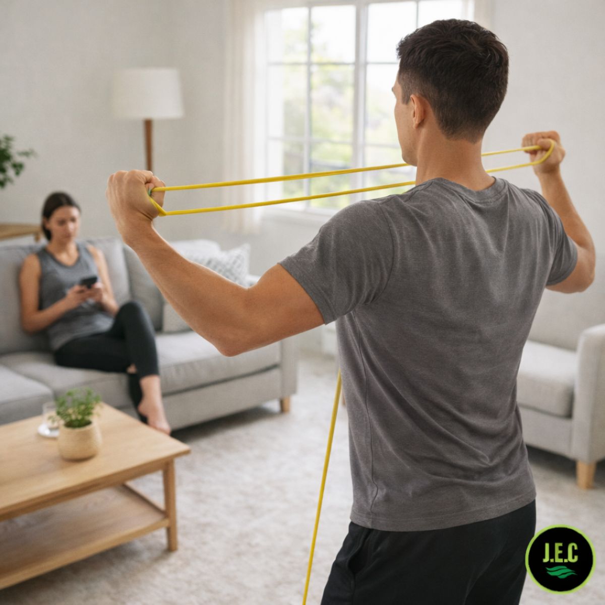 GENERICO - Banda Elástica de Resistencia Amarilla 20lb Fitness
