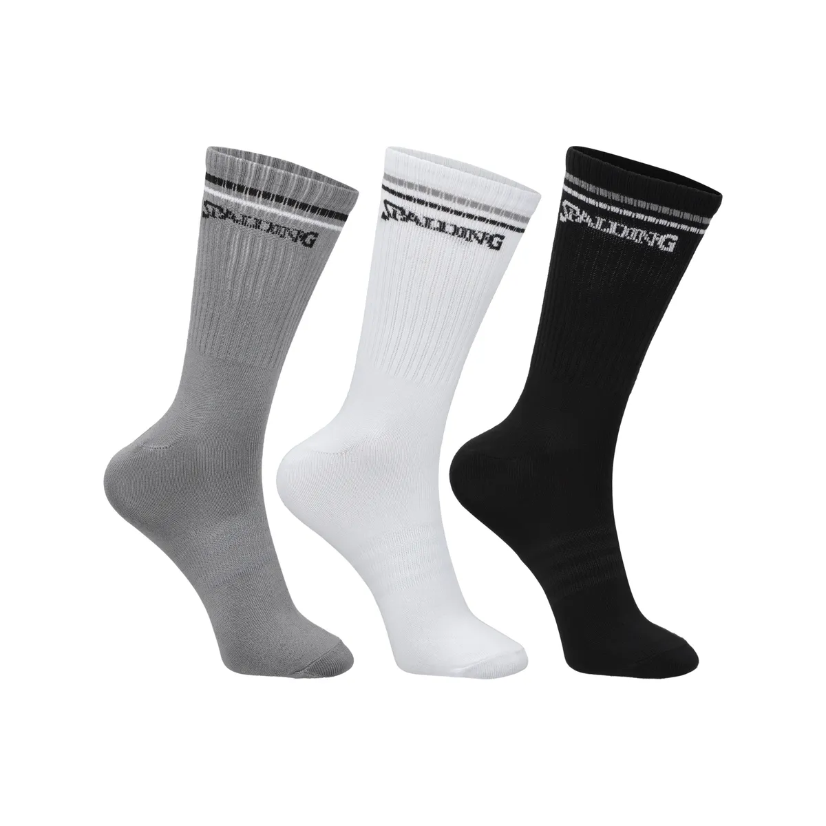 SPALDING - CALCETINES TRIPACK SPALDING MEDIOS LINEAS 35-40 BNG