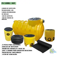 GENERICO - Fosa septica 1200L + Kit disolvente de desechos