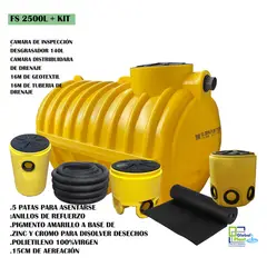 GENERICO - Fosa septica 2500L + Kit disolvente de desechos