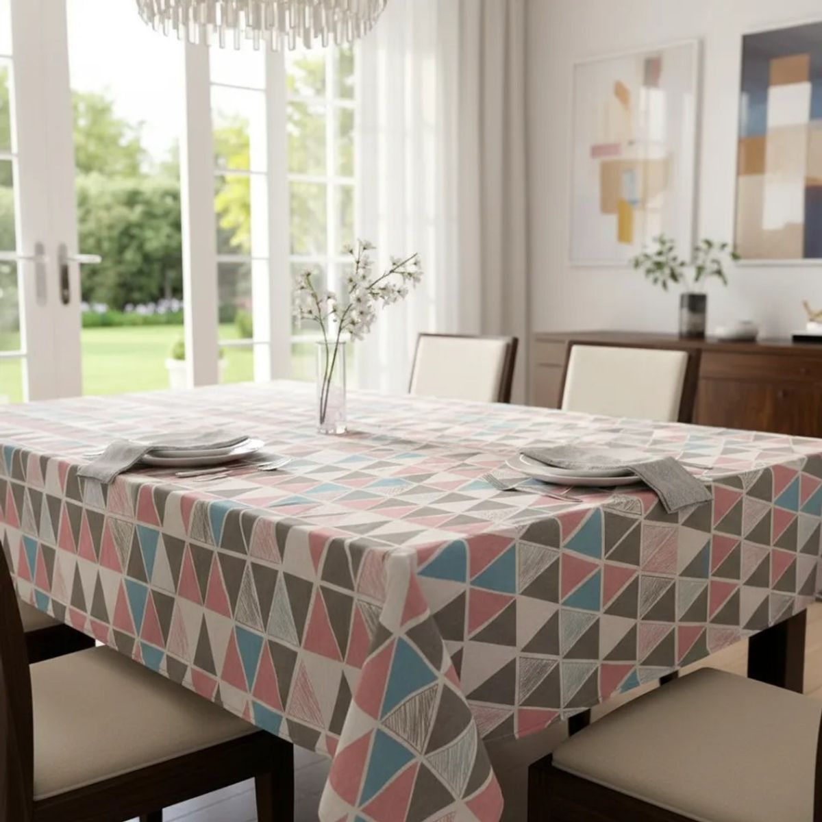 TODOHOGAR SANTIAGO DE CHILE - Mantel· Mesa 6 Puestos · Geométrico Pastel