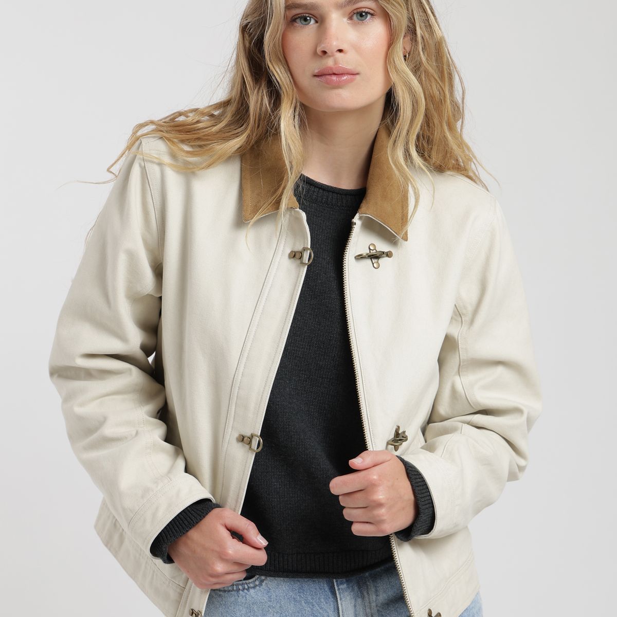 FROENS - Chaqueta mujer Barn crudo canvas Froens