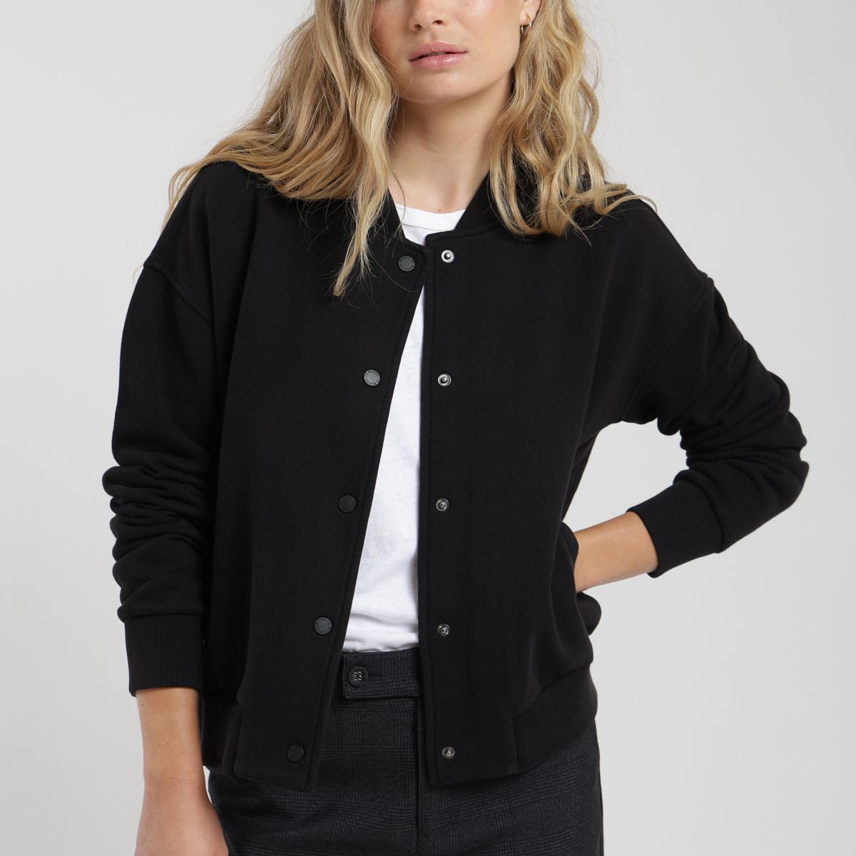 FROENS - Polerón mujer Bomber negro Froens