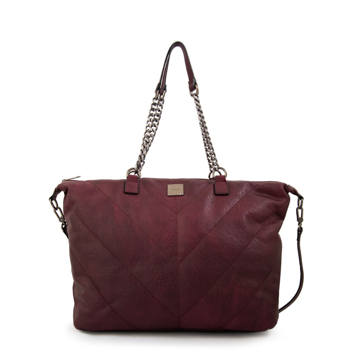 AMPHORA - Cartera tote onix grande burdeo