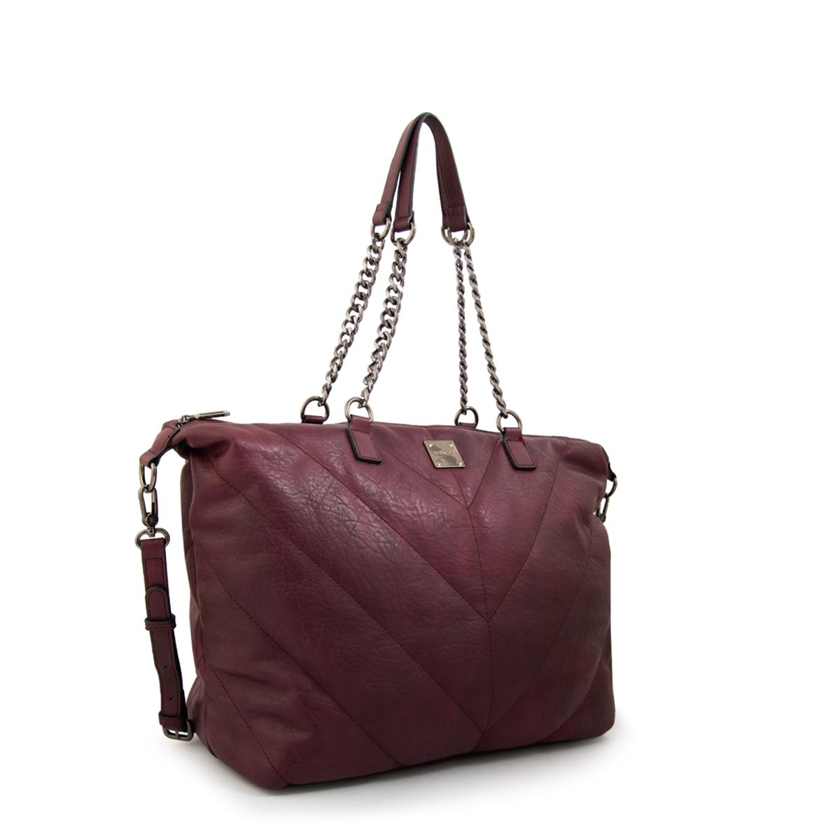 AMPHORA - Cartera tote onix grande burdeo
