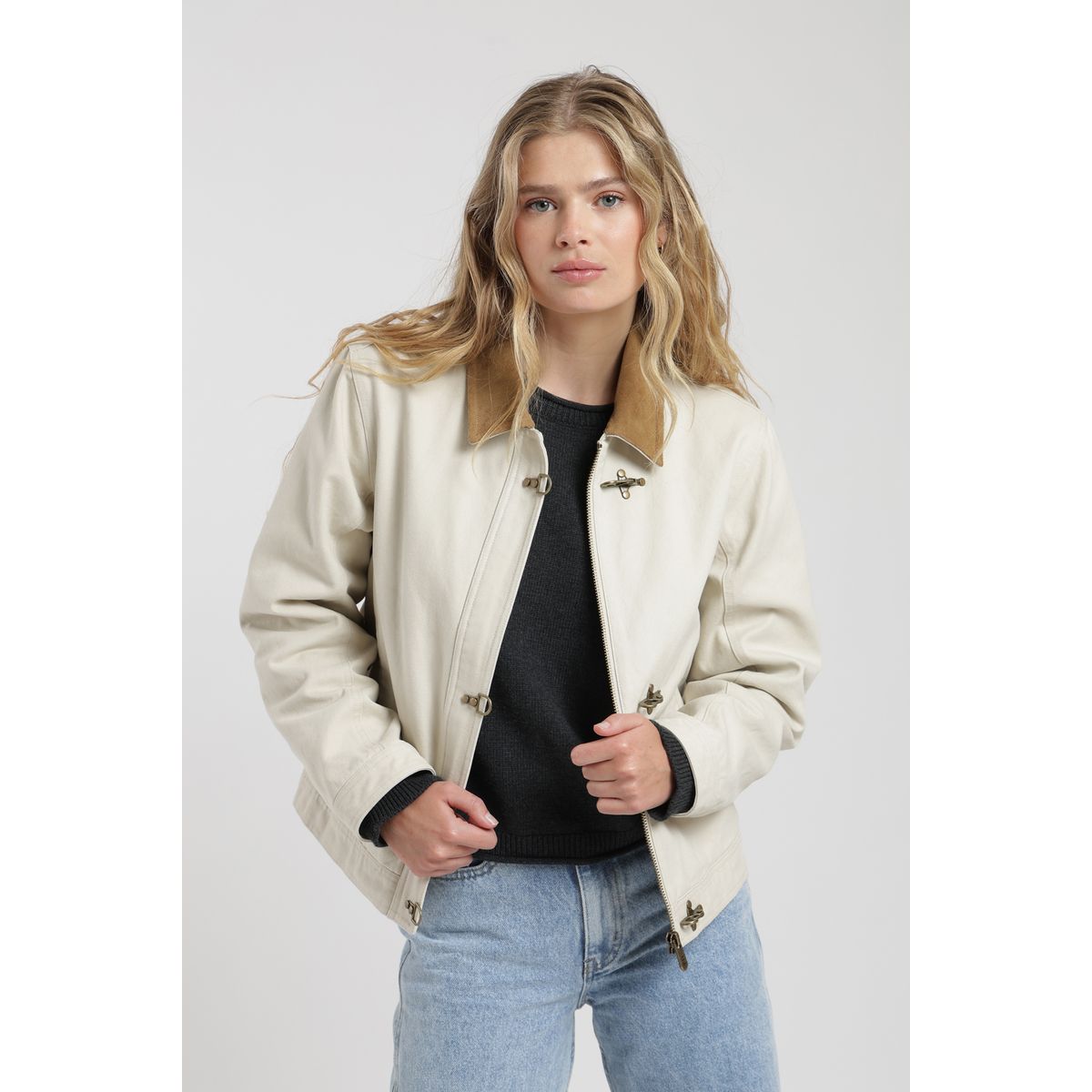 FROENS - Chaqueta mujer Barn crudo canvas Froens