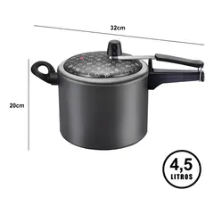 undefined - Olla A Presion Panelux 4.5 Litros Antiadherente Grafito Negro