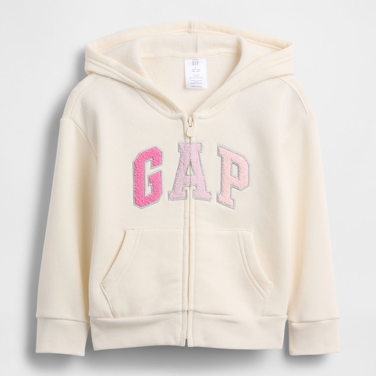 GAP - Polerón Toddler Niña Con Gorro Con Cierre Logo Beige Gap