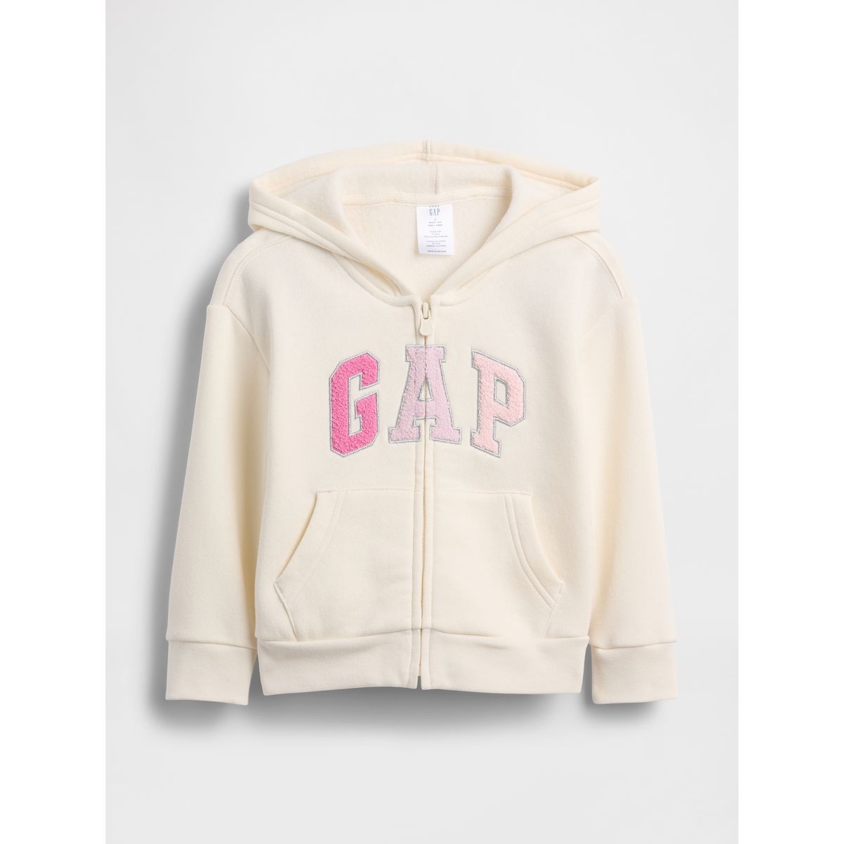 GAP - Polerón Toddler Niña Con Gorro Con Cierre Logo Beige Gap